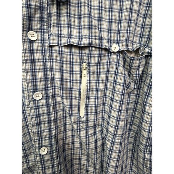 North River Outfitters Fishing Shirt Mens 2XL Blue Khaki Roll Tab Sleeves Vented - Picture 6 of 8
